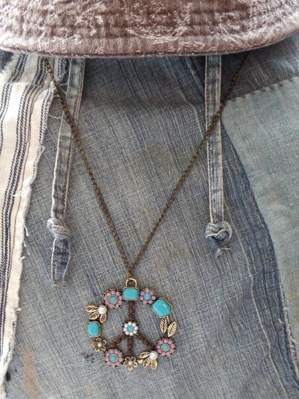 PEACE SIGN BOHO Pendant Necklace NWT